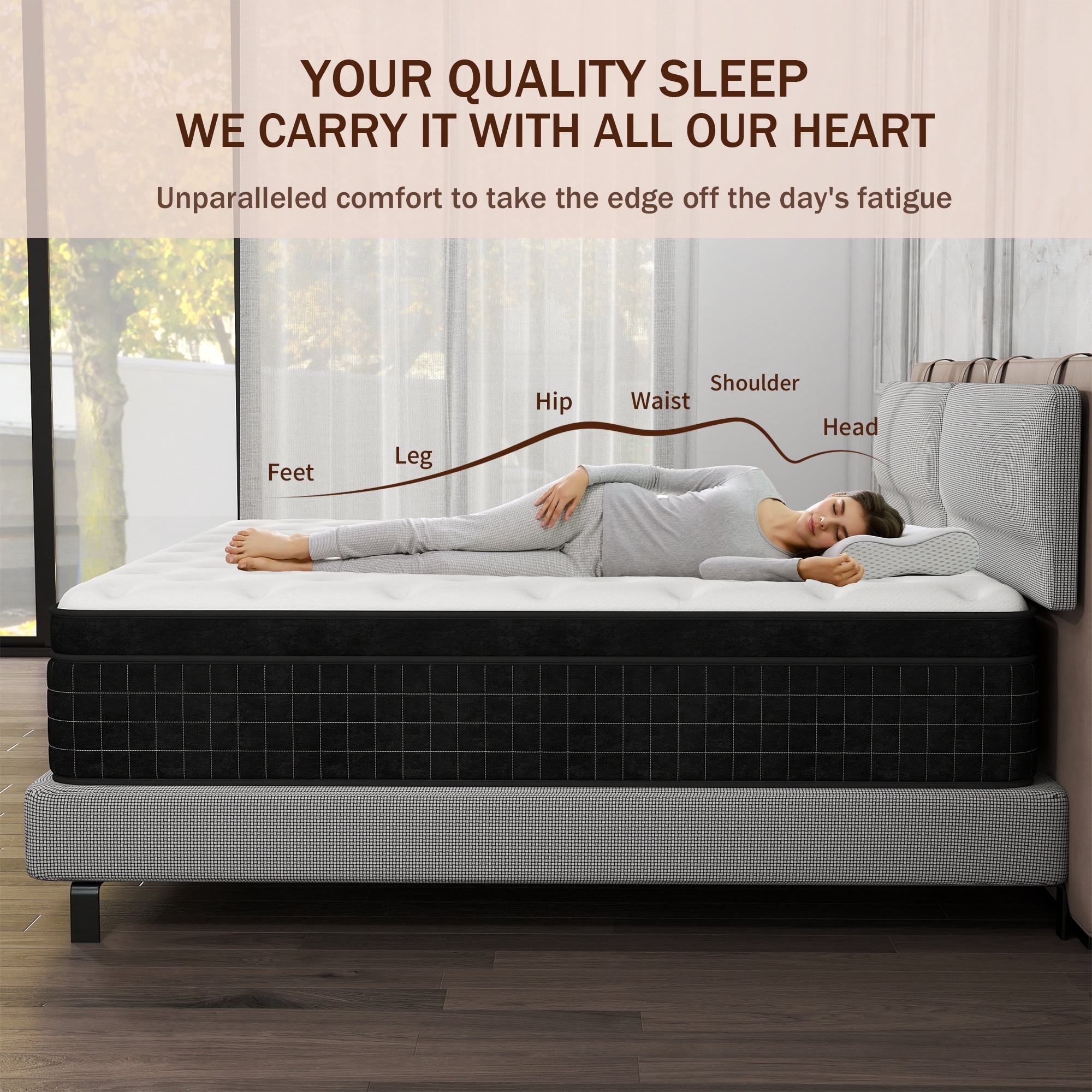 DalisTairy 14" Twin Mattress In A Box Gel Memory Foam And Pocket Spring Hybrid Mattress