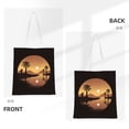 thumbnail image 3 of DouZhe Reusable Grocery Bags, Abstract Modern Landscape Sunset Lightweight Polyester Canvas Cloth Tote Bag for Travle Gym Shopping School, 15" x 16", 3 of 7