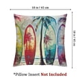 thumbnail image 4 of Tropical Decorative Throw Pillow Case Palm Trees Birds Seagulls Pattern Silhouette Surfboards Seascape, Cushion Cover for Couch Living Room Car,  Pale Yellow Fuchsia, 4 of 7