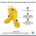 thumbnail image 4 of CTM Kids' Solid Color Waterproof Rainboots with Handles, 4 of 4