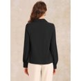 thumbnail image 4 of DARING DIVA Women's Collar Button Down V Neck Blouse Top Shirt XL Black, 4 of 6