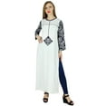 thumbnail image 3 of Bimba Women White Lawn Kurta Kurti Straight Georgette Long Sleeve Blouse Gift, 3 of 7