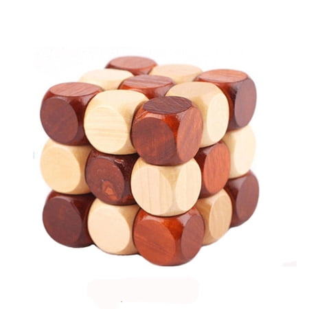 3d Wood Puzzles Iq Brain Teaser Wooden Interlocking Game Toy Jigsaw ...