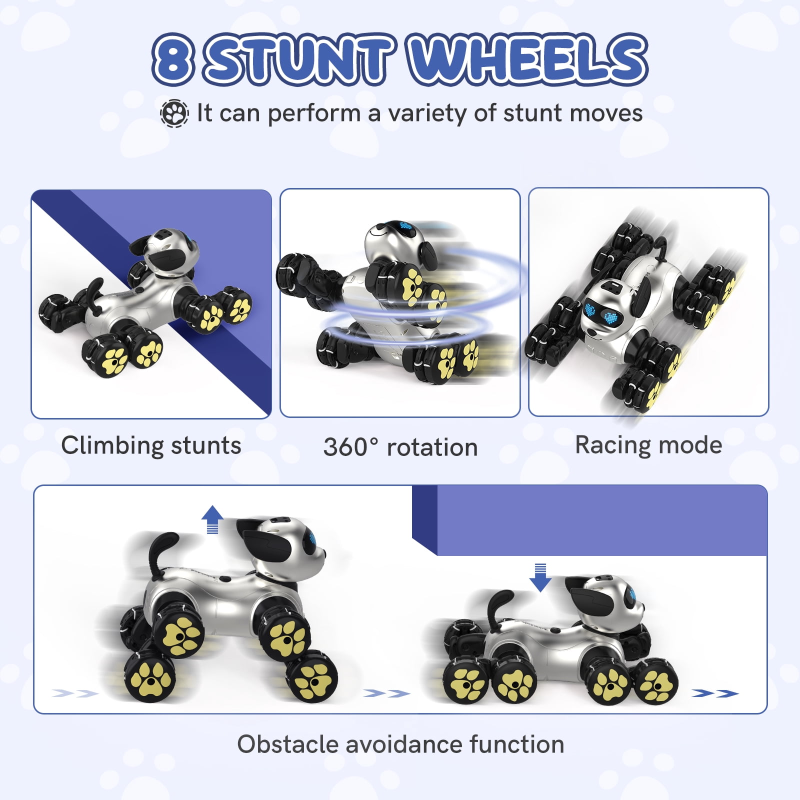Robot Dog Interactive Toys : Remote Control Electronic Kitty Pets - Robotic Can Dancing Touch Program or Kids Age 3-10 Christmas/Birthday Surprise Gifts (Blue)