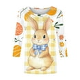 thumbnail image 5 of lcziwo Back to College Sale Easter Shirts for Women Spring 3/4 Sleeve Crewneck Blouses Novelty Eggs Pattern Tee Cute Rabbit Graphic Tunic 2025 Holiday Tops Yellow L, 5 of 6