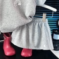 thumbnail image 4 of Ulanda Toddler Baby Boy Girl Summer Outfit Short Sleeve Rainbow T-Shirt Top Solid Color Shorts 2PCS Cute Clothes (Grey, 3-4 Years), 4 of 4