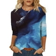 thumbnail image 1 of Liacowi Women Casual Pullover Printed Pattern Half Sleeves Round Collar Knitwear S-XXXXXL, 1 of 2