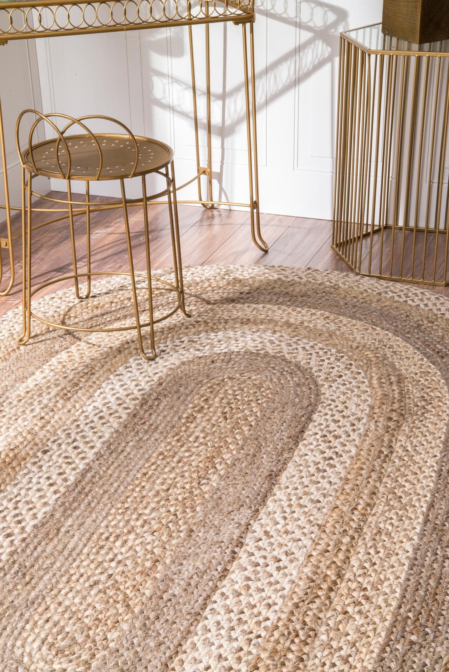 nuLOOM Charlene Border Jute Area Rug, 5' x 8', Natural