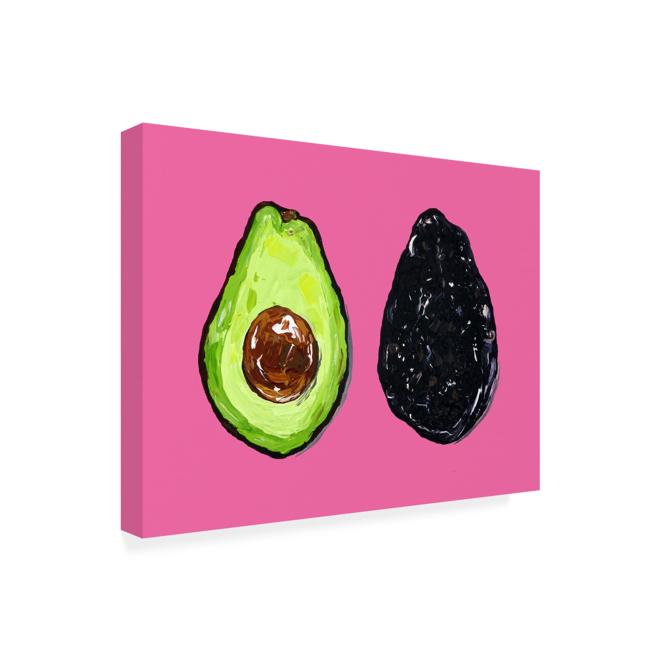 Trademark Fine Art Alice Straker  Avocado On Pink Canvas Wall Art