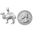 thumbnail image 3 of Rhodium Plated 925 Sterling Silver Bactrian Camel Pendant, 3 of 5