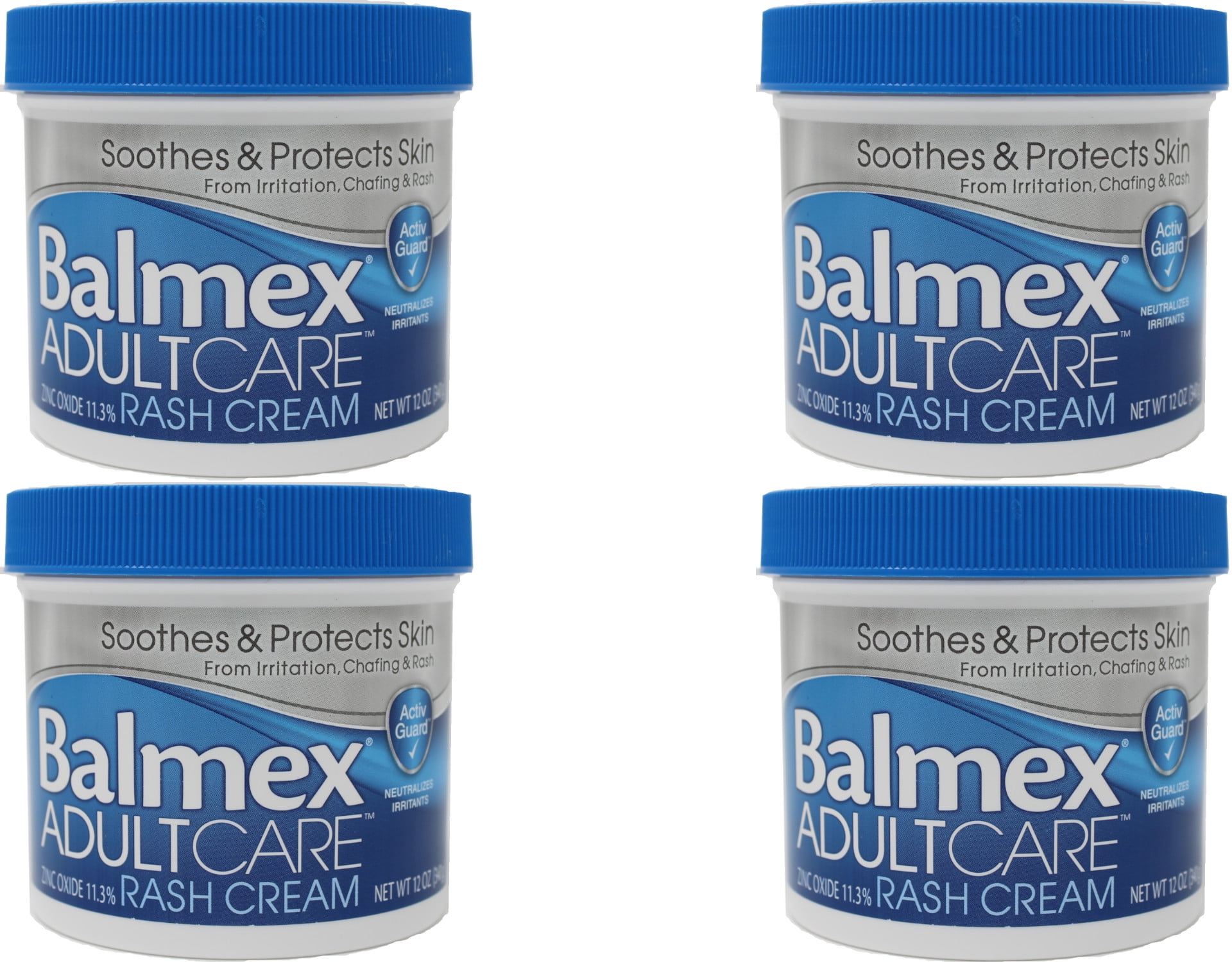 4 Pack Balmex Adult Care Rash Cream 12oz Each