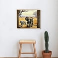 thumbnail image 3 of Nawypu African Elephant Wall Art Nature Wild Animal Wall Decor Natural Landscape Canvas Print Elephants Family Painting Framed Modern Home Artwork Decorations For Bedroom Bathroom Office, 3 of 4