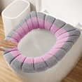 thumbnail image 5 of Household Four Seasons Toilet Seat Cover with Handle, Thickened Knitted Washable Pad for Winter, High Elasticity Fit for Round U-Shaped and Rectangular Seats, Easy to Install, 5 of 5