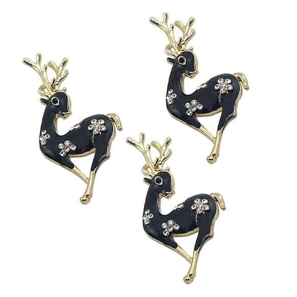 TAILTOSS 3PCS Hanging Elk Pendants Phone Case Jewelry Stickers Black DIY Accessories for Lady