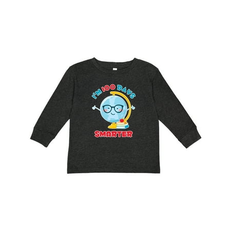

Inktastic Kawaii Globe 100 Days Smarter Gift Toddler Boy or Toddler Girl Long Sleeve T-Shirt