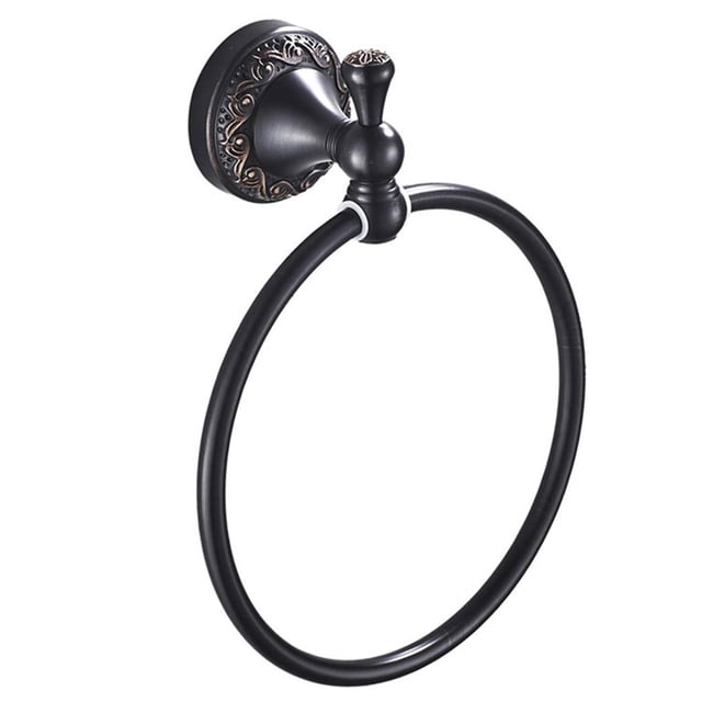 Colgador De Toallas Retro De Cobre Perforado Barra De Toalla Multifuncional Montada En La Pared Toalla De Baño Anillo De Toalla Retro De Cobre Colgante De Pared Toallero Grueso Perforado Speravity HA020123-00