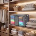 thumbnail image 4 of 6 Pack Clothes Storage Bags Foldable Clear Window Reinforced Handles, Bedroom Organizing, 4 of 7