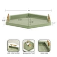 thumbnail image 3 of Kate and Laurel Halsey Decorative Hexagon Tray with Gold Metal Handles, 18 x 16, Green and Gold, Modern Glam Serving Tray with Handles for Living Room Decor, 3 of 9