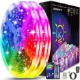 thumbnail image 1 of Keepsmile Tira de luces LED Bluetooth Control de aplicación inteligente Sincronización de música Cambio de color Tira de luz LED RGB con control remoto, luces LED para dormitorio, habitación, decoraci, 1 of 5