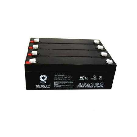 5105 Battery - SPS Brand 12V 2.3 Ah Replacement Battery for Nihon Kohden 5105 CARDIOFAX ECG (4 pack)