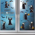 thumbnail image 1 of Pegatinas electrostáticas de doble cara con temática de terror para decoración de fiestas de Halloween con borde cruzado de vidrio muerto, 1 of 5