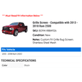 thumbnail image 2 of Grille Screen - Compatible with 2013 - 2018 Ram 2500 2014 2015 2016 2017, 2 of 2