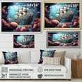 thumbnail image 4 of Designart "Pirate Ship As An Underwater Memory" Coastal Coral Under Water Floater Framed Wall Decor, 4 of 5