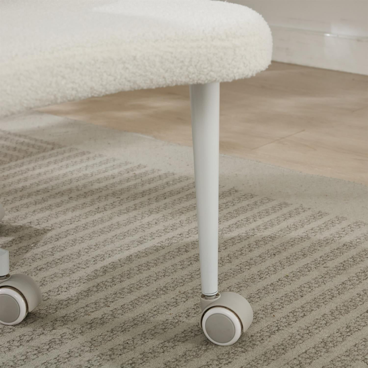 Demi Bonn 36" Desk Chair with Lumbar Support and Adjustable Stool, Meditation Chair for Home, Office, White