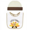 thumbnail image 3 of Hudson Baby Unisex Baby Cotton Bib and Headband or Caps Set, Little Turkey, One Size, 3 of 5