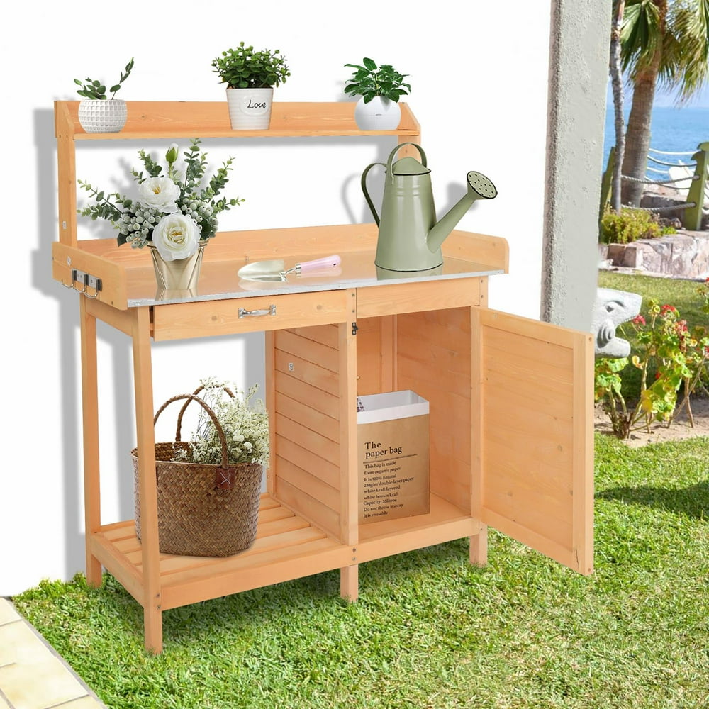 GoDecor Garden Workbench With Drawers And Cabinets - Walmart.com