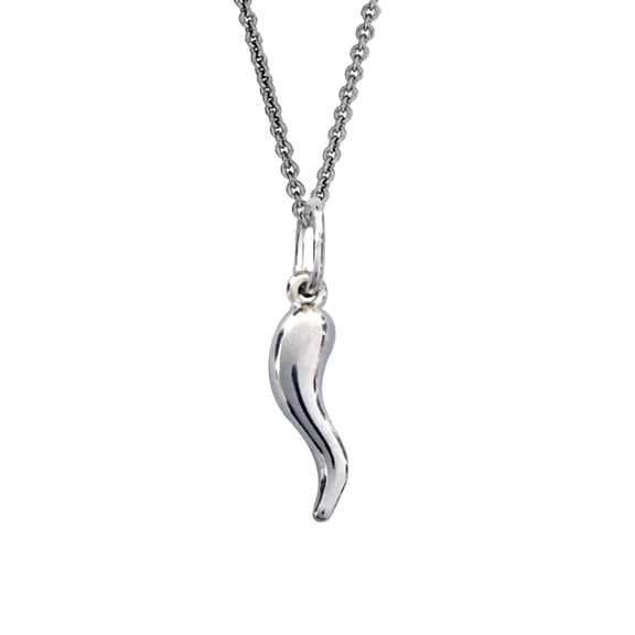 Ritastephens Sterling Silver Mini Italian Horn Cable Chain Necklace For Adults