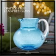 thumbnail image 3 of Artland Iris 90oz Hand Blown Pitcher & Double Old Fashion 14oz Glasses (Set of 4) - Lead-Free Bubble Shape Glassware for Stylish Serving and Dining - Kitchen Essential & Table Decor (Turquoise), 3 of 7