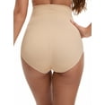 thumbnail image 3 of INSPIRE CHIC Plus Size for Women's Hook Zipper Front Closure Slimming Waist Butt Lifter Control Panties Briefs M Beige, 3 of 5
