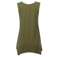 thumbnail image 3 of SSOULM INCH & FIT Women's Round Neck Sleeveless Asymmetrical Hem Tunic Tank Top. Made in U.S.A, 3 of 4