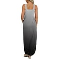 thumbnail image 3 of WTXUE Maxi Dresses, Beach Dress Sleeveless Backless Dress Crew Neck, Women Casual Sundress Crisscross Split Summer Gradient with Pockets Vestidos Maxi Women, Gray Size M, 3 of 6