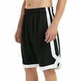 thumbnail image 3 of TOPTIE Short de Soccer pour Grands Garçons, Shorts de Course de 8 Pouces avec Poches - Noir/blanc - P/ 8, 3 of 7