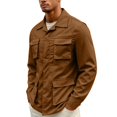 thumbnail image 6 of GrmtClth Men's Cargo Jacket Lapel Collar Button Down Long Sleeve Tops Lightweight Utility Coat Multi Pockets Casual Outdoor Workwear Outerwear, 6 of 9