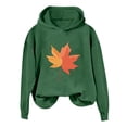thumbnail image 1 of WEAIXIMIUNG Ensembles de Sweat-Shirts Raccourcis pour Femmes, Mode Hiver, Imprimé Feuille d'Érable à Capuche, 1 of 3