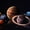 The Solar System Planets, variant on Elephant Stock Outer Space Sunrise Wall Art - Horizontal Canvas Wall Art - Living Room Wall Decor - Astronomy & Space Canvas - Black And Brown Decor - 12" x 8"