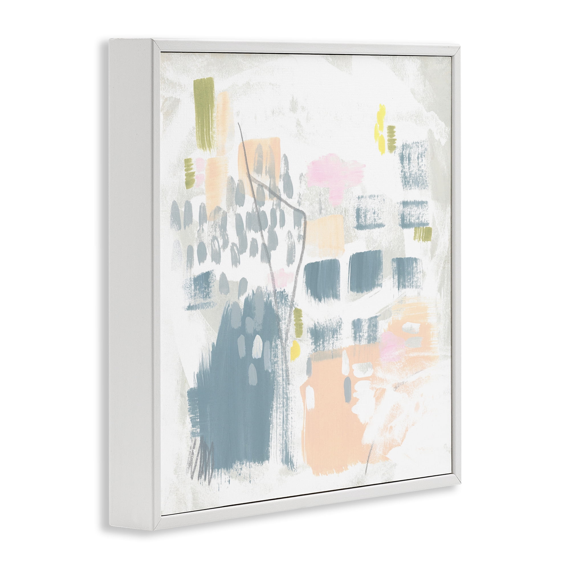 Stupell Industries Varied Pastel Patterns Abstract Painting White Framed Art Print Wall Art, 17 x 17