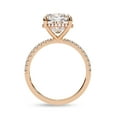 thumbnail image 4 of AFFY Hidden Halo Solitaire Engagement Ring for Women, 3.50 Carat (ctw) Cushion and Round Cut Lab Grown Diamond Ring In 14K Rose Gold Over Sterling Silver F-G-H, SI Quality Ring Size-9, 4 of 7