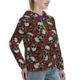 thumbnail image 6 of Uemuo Red Rose Skull Pattern Women's Hoodie with Eye-catching Drawstrings- Casual Pullover Hoodie with Kangaroo Pocket, Stylish Hooded Sweatshirt-Large, 6 of 7