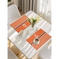 thumbnail image 5 of Orange Morocco Placemats Set of 4, Nautical Anchor Stripe Modern Geometric Placemats for Dining Table, Place Mats for Kitchen Tabletop, Waterproof Wipeable Dining Table Mats Set, 5 of 9