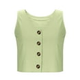 thumbnail image 5 of ManxiVoo Women V Neck Sleeveless Cotton Shirt Summer Breathable Muslin Tank Top Relaxed Fit Minimalist Style Button Down Casual Tops L Size Light Yellow, 5 of 5