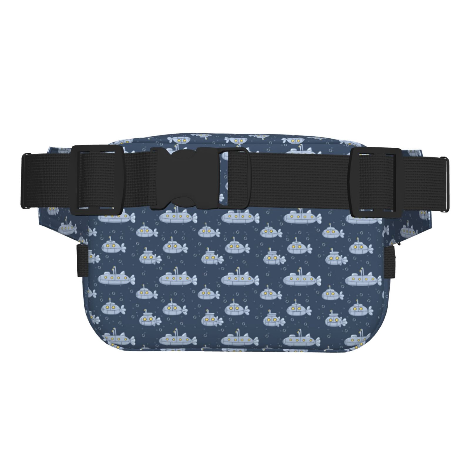Picia Submarine With Periscope Print Square Double-Layer Waist Bag Mini Adjustable Waist Belt Bag Exercise Running Travel Hiking
