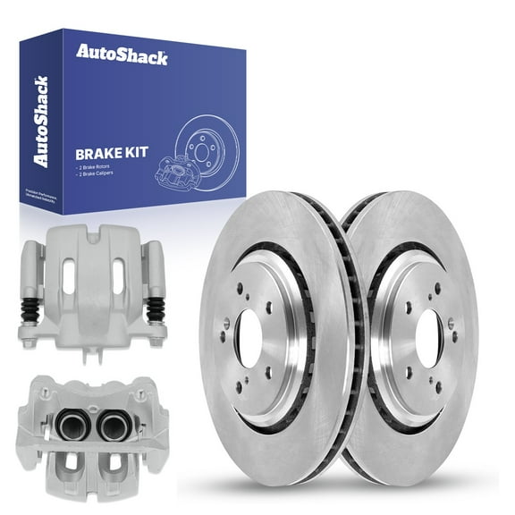 AutoShack 12.6" (320 mm) Front Vented Brake Rotors   Calipers | Replacement for 2015-2020 Acura TLX | 4-PC Brake Kit