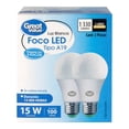 thumbnail image 1 of Paquete de Focos Great Value Tipo A19 Led 15W Luz Blanca 2 Piezas, 1 of 4