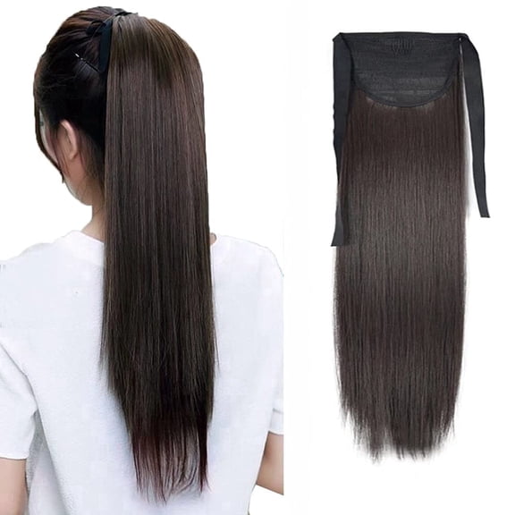Straight Ribbon Ponytail Tie Up Hair Clip In Synthetic Ponytail Hair Extensions P2M33 Color 1 piece 22 in