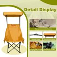 thumbnail image 2 of Young Wood Portable Camping Chair with Shade Canopy and Side Pocket Design, Turmeric, 2pcs, 2 of 7