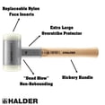 thumbnail image 4 of Halder SuperCraft Dead Blow Mallet, Non-Rebounding Mallet, Hard Nylon Inserts, Hickory Wood Handle with Overstrike Protector, 70mm, 4.9 Lbs., 4 of 4